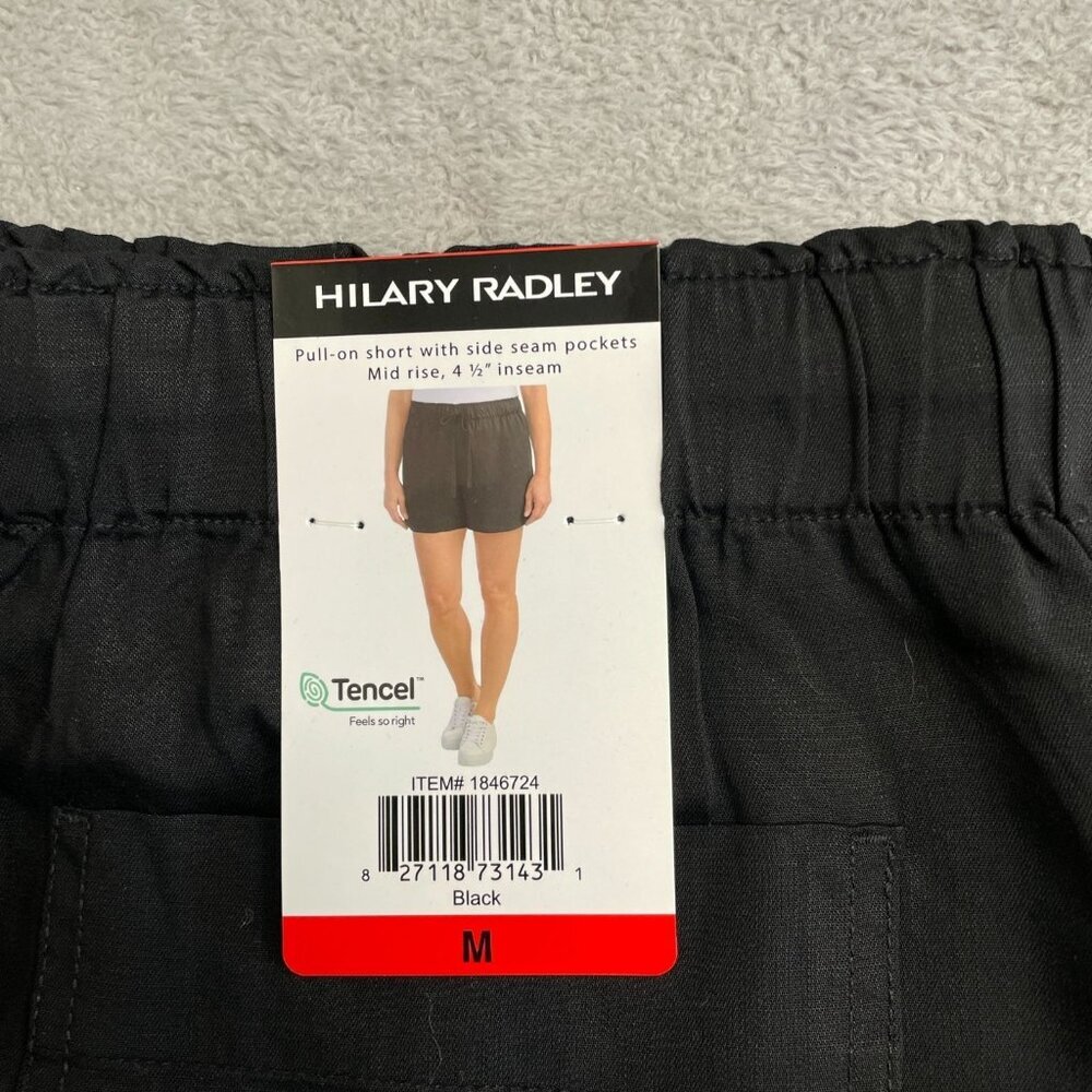 Hilary Radley Women's M Black Tencel Pull-On Shorts W/Side Pockets n1041 - Picture 8 of 10